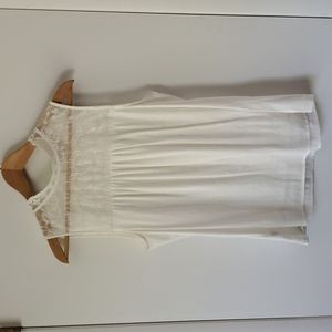 Ann Taylor Loft, lace collar detail blouse in cream, size L